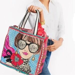 BRIGHTON bright and colorful “Sparkle and Shine” oversized Tote bag. NWOT